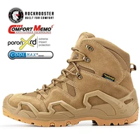 ROCKROOSTER Hiking shoes Men waterproof hunting Boots Tactical Desert Combat Boots trekking Ankle mountian cow Leather Sneakers