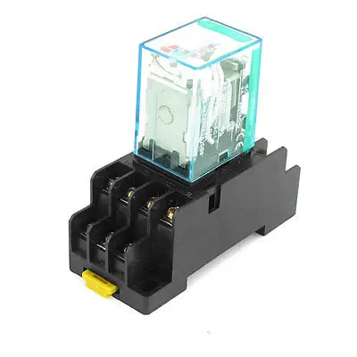 

12 AC Coil 4PDT Power Relay MY4NJ HH54P-L 14 Pin w 2-M4X10 Socket Base