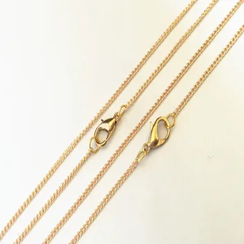 

1MMx2MM Shallow Rose Gold Color Necklace Chain With Connector Pendant Accessories Pocket Watch Chain 50Pcs/Lot