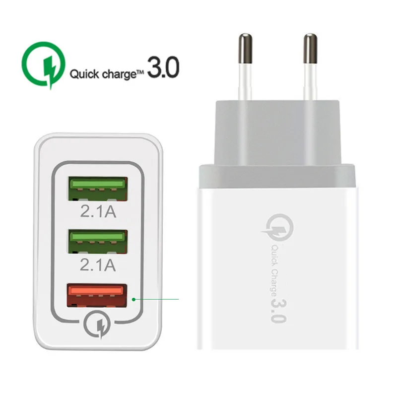 QC 3,0 Быстрая Зарядка адаптер ЕС Зарядное устройство и Micro USB кабель для передачи данных для samsung A10 huawei P Smart Redmi Note 7 zte Android телефон