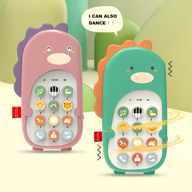 Baby Phone Toys Bilingual Telephone Teether Music Voice Toy Early Educational Learning Machine Electronic Toys with Light Gifts 3