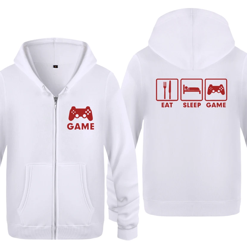 Eat Sleep Game xbox Gamer персональные толстовки мужские мужские флисовые кардиганы на молнии толстовки с капюшоном