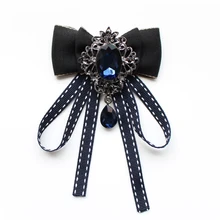 Галстук-бабочка, женские рубашки унисекс для студентов, профессиональный наряд в студенческом стиле, высококачественный трендовый классический галстук-бабочка с кристаллами и лентой, подарки