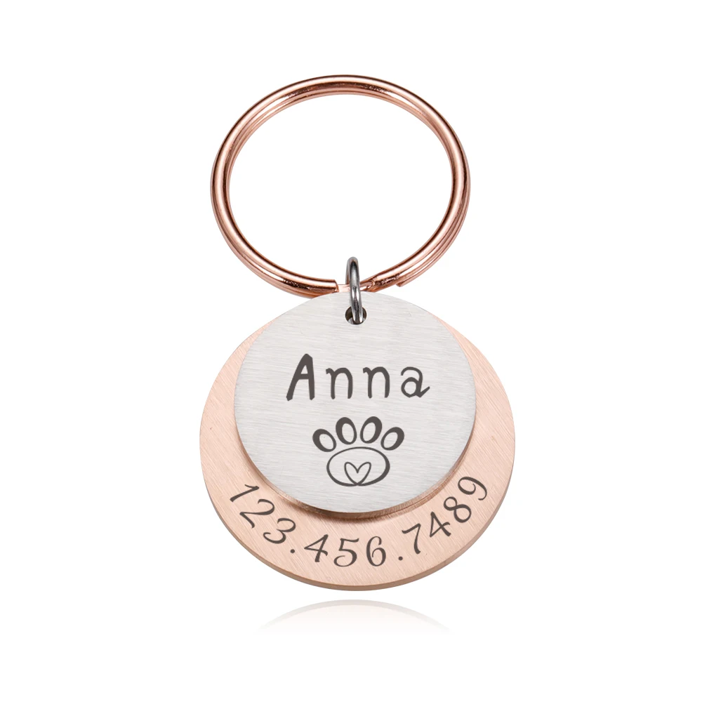 Personalized Engraving Pet ID Tags Anti-lost Dog ID Tag Identification Customized Pet Name Puppy Collar Dog Cat Tag Pet Supplies