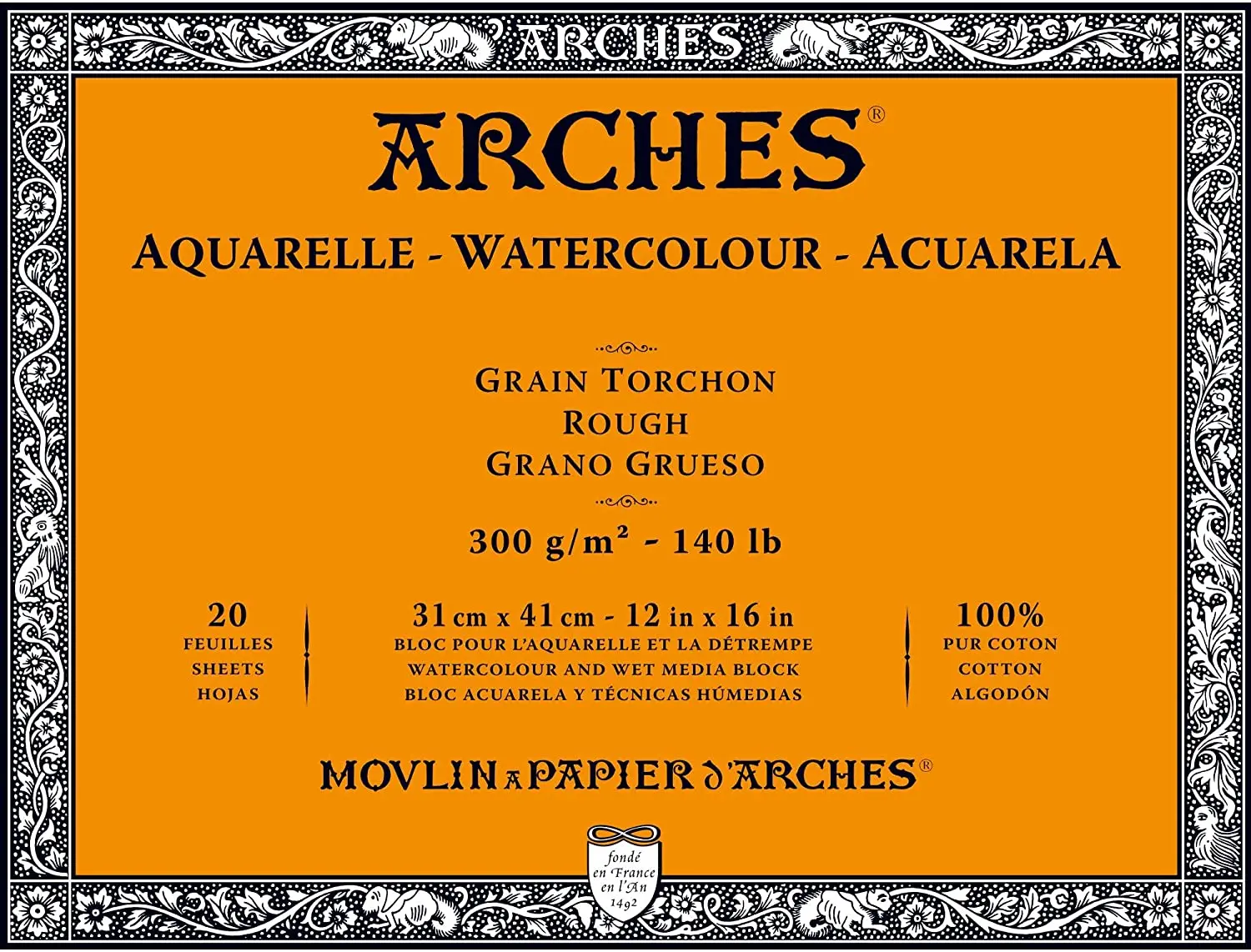 Arches100 % Coton Papier Aquarelle, 300g, Fin/moyen/rugueux, Double Face,  Fournitures D'art Pour Croquis Aquarelle - Papier Aquarelle - AliExpress