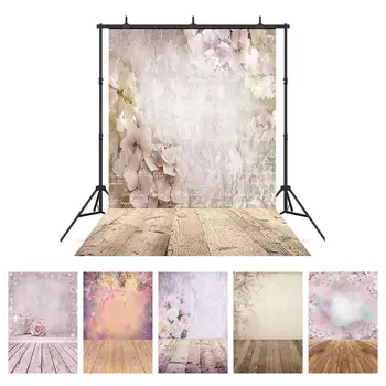 

Flower Wooden Floor Photography Backdrops Computer Printed Photoshoot Background for Children Baby Lovers Portrait Phtoto Studio