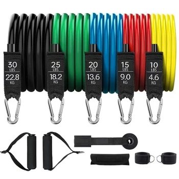 

11pcs/set Resistance Bands Sport Fitness Rubber Tubes Bands Yoga Exercise Stretch Training Home Gyms Elastic Pull Strap US Spain