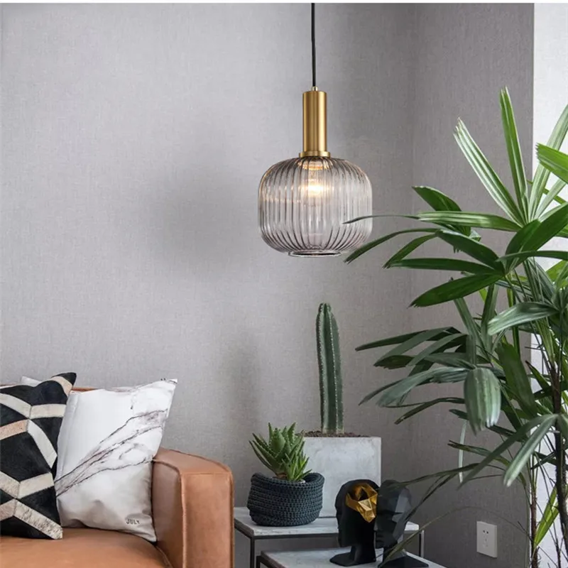 

Postmodern Loft Concise Electroplated Glass Pendant Light Art Glass Living Room Bar Kitchen Suspension Lighting Fixtures