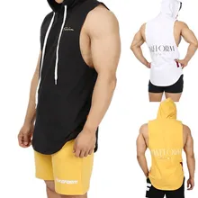 Muscle Brother, спортивный жилет с капюшоном, мужской Летний Стиль, свободный, дышащий, без рукавов, жилет для фитнеса, баскетбольная тренировка S