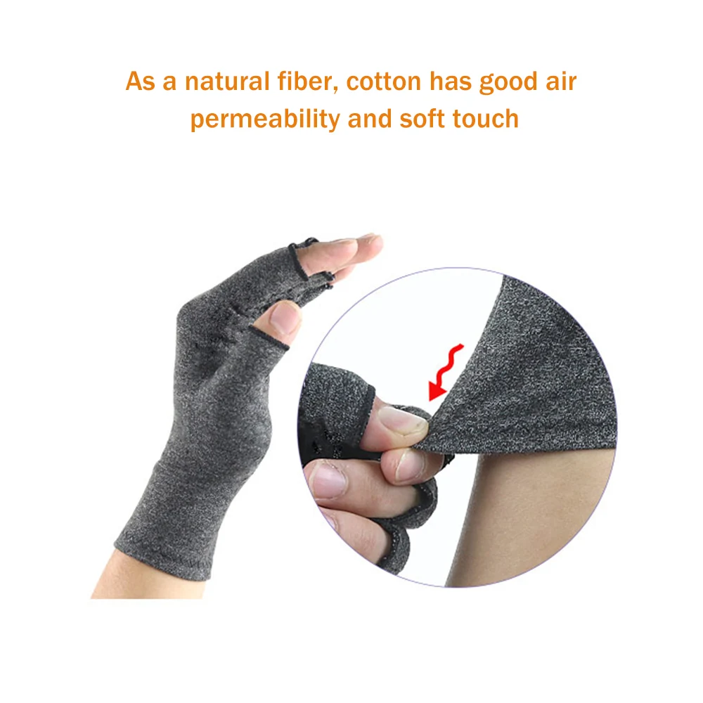Tcare 2Pcs/Pair Unisex Compression Open Fingers Arthritis Gloves Premium Arthritic Joint Pain Relief Hand Gloves Therapy Cycling