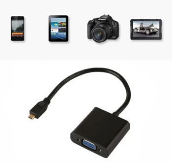 

1080P Micro HDMI male to VGA Female Video Cable Converter Adapter for PC Laptop Black Wholesale