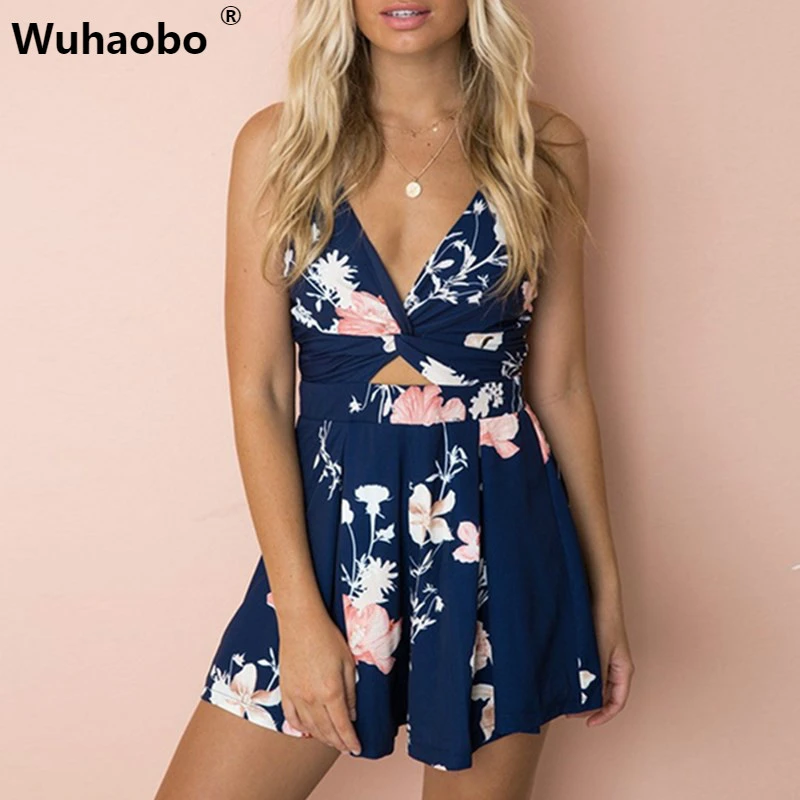 blue casual jumpsuit