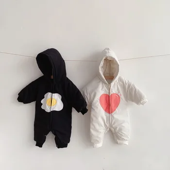 

5562 Winter 2020 Baby Cotton Bodysuit Cartoon Love Pouch Egg Toddler Girls One Piece Clothes 0-2T Boys Cotton Padded Clothes