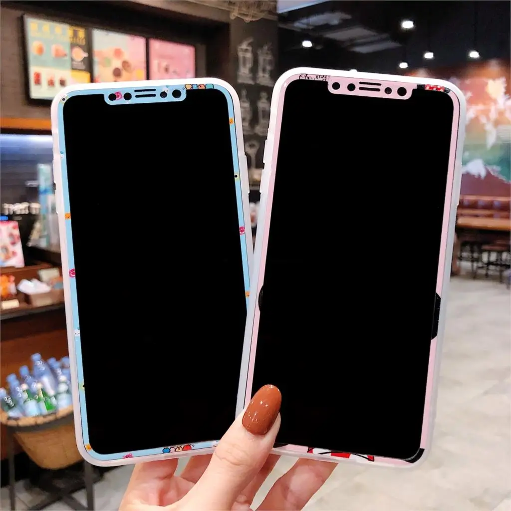 

Cartoon Pattern 3D Soft Edge Tempered Glass for iPhone XR X Xs Max Screen Protector Full Cover Protection Film