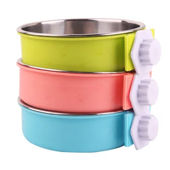 

The New Pets Bowl Dogs Food Feeder Stainless Steel Dog Water Dispenser Practical Portable Bowl Suspension Fixed Cats Tableware