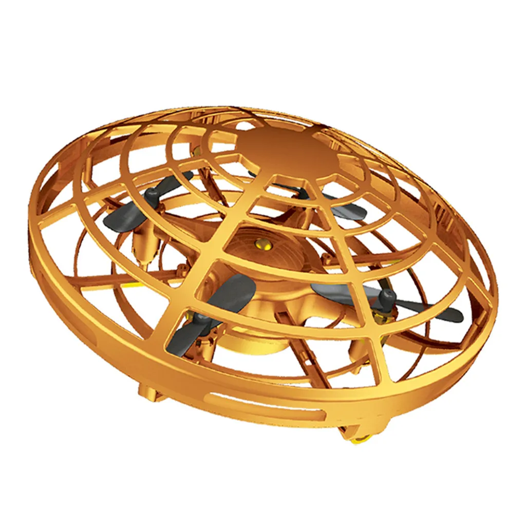 Machine on radio control Mini Anticollision Sensor Induction Hand Controlled Altitude Hold Mode UFO Drone for children funny - Цвет: Gold