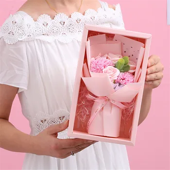 

3pcs Soap flowers Hand-made rose Korean package bouquet of flowers Christmas and valentine's day gifts