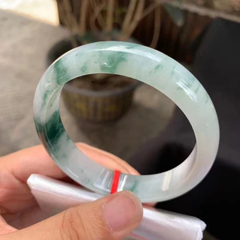

Zheru Jewelry Natural Burmese Jade 54-64mm Blue Flower Bracelet Elegant Princess Jewelry Best Gift
