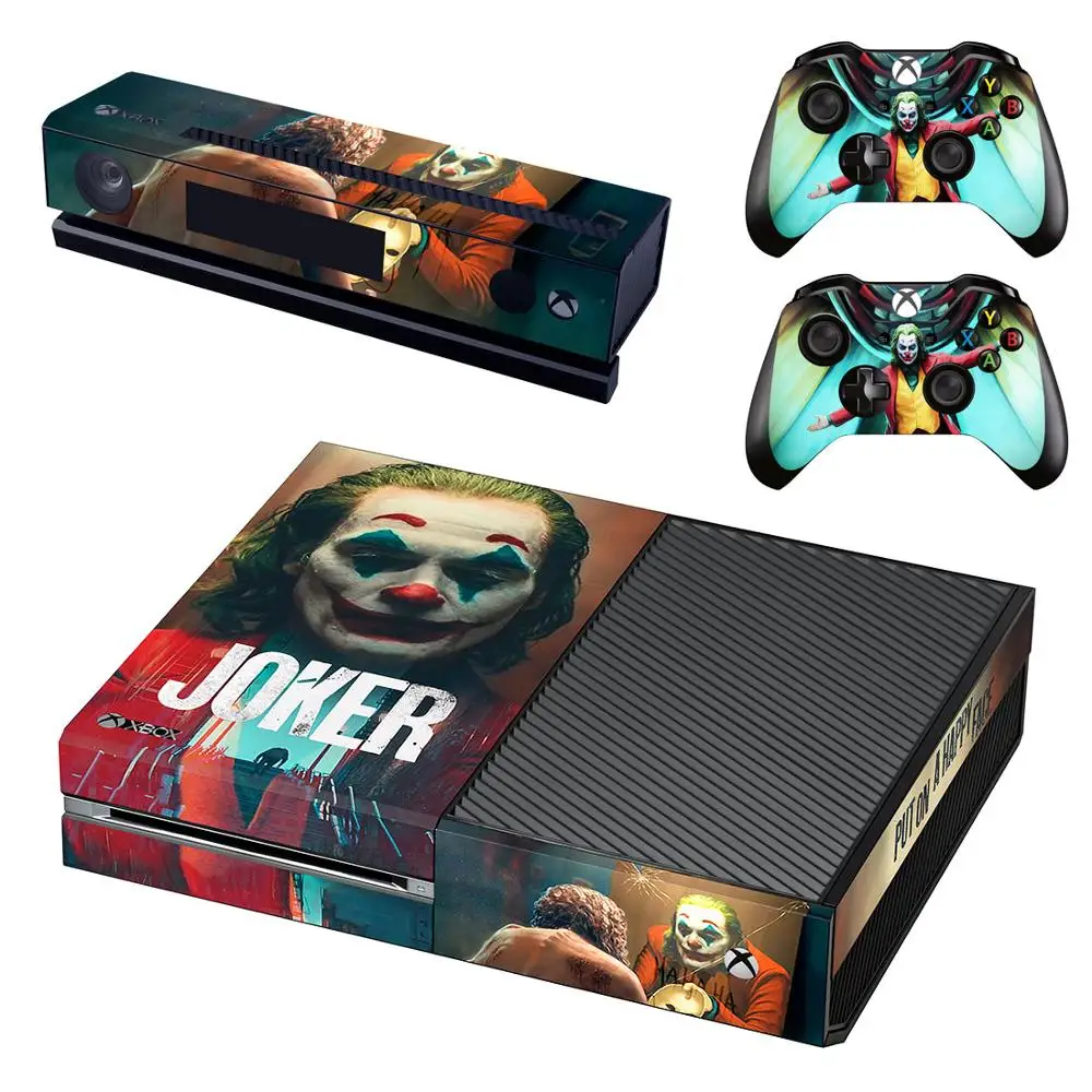 Кожаный стикер наклейка для Xbox One консоли и Kinect и 2 контроллера для Xbox One кожи наклейка виниловая-DC пленка джокер - Цвет: GSTM2928