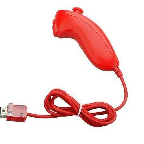 OSTENT на основе движения проводной Nunchuck контроллер для nintendo wii консоли видеоигры - Цвет: RED