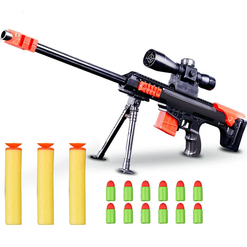 

Children Blaster Soft Bullet Gun Air Paintball Guns Toys Sniper Rifle Airsoft Toy For Boys Outdoor Sports CS Games Plastic Gun