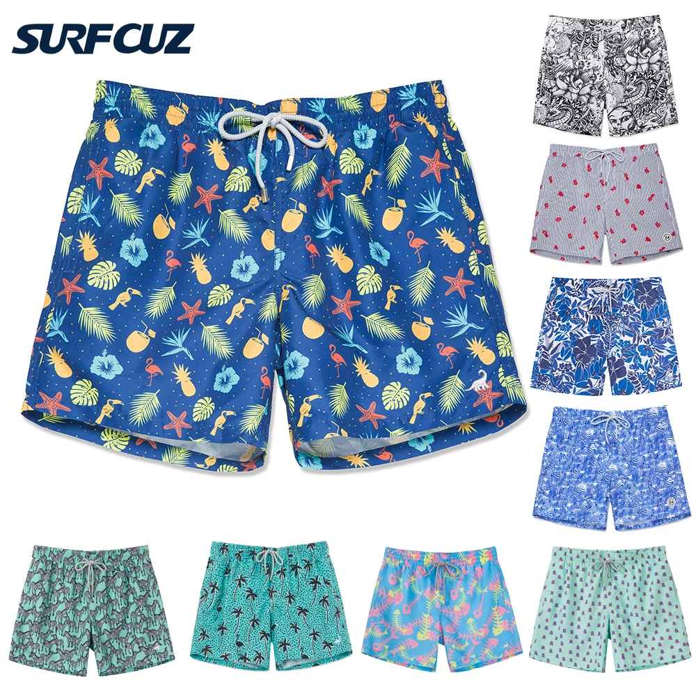 SURFCUZ Quick Dry Mens Beach Board Shorts with Pocket 2022 New Swimming Trunks Beachwear for Surfing Running Mens Swimwear plus size maternity bathing suit shoulder swimsuit with ruffle one piece tube premama swimming wear solid pregnant lady swimwear