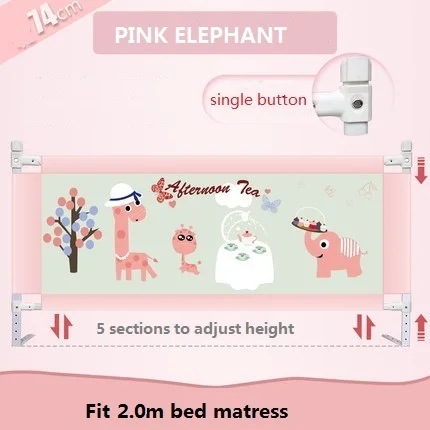 pink-2.0 Портативная дорожная кровать рельс детский манеж babi манеж забор для детей ограждение детской кроватки кровать safeti рельсы безопасности кровать забор дети ограждение - Цвет: pink-2.0
