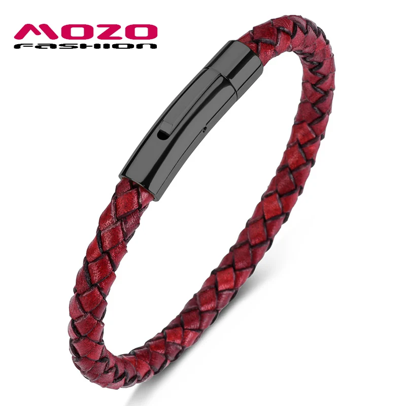 SH602-R Mozo Fashion Горячая Распродажа Для мужчин браслеты с подвесками Браслеты; красные; мужские туфли из натуральной кожи веревка Смешанная плетеный браслет Простые Женские ботинки в стиле панк; женские классические ювелирные изделия 602 - Окраска металла: SH602-R