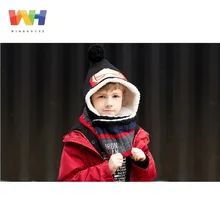 Южнокорейская детская шапка, шарф, костюм Марвел, Железный человек, шарф, капюшон, воротник для мальчиков, Зимняя Толстая флисовая вязаная шапка, теплая вязаная шапка