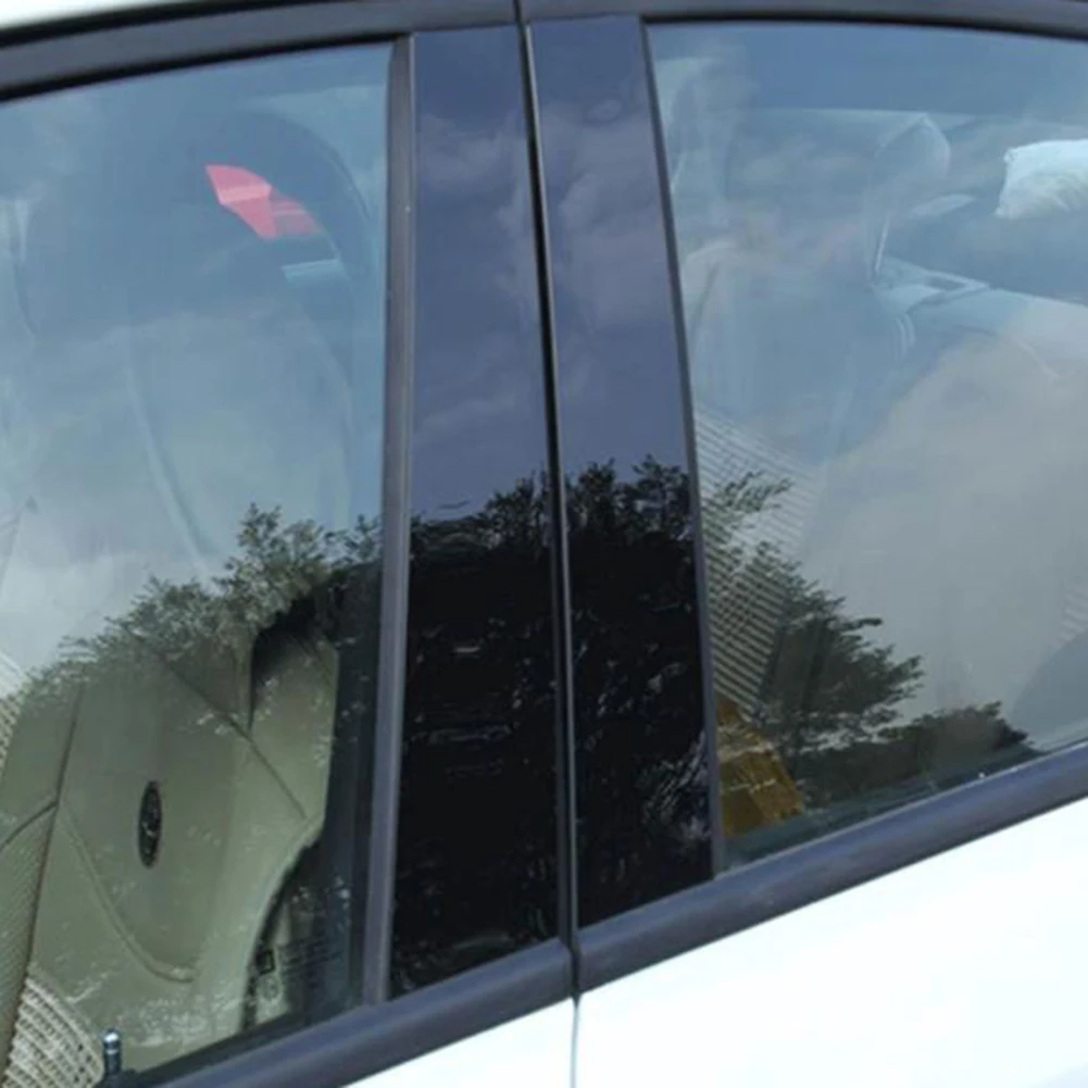 

6x For Honda Civic 2006- 11 Mirror Effect Window Pillar Posts Covers Trims