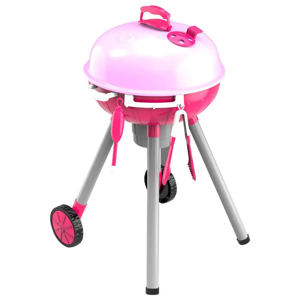 Pink Детские игрушки для игрушечной кухни набор освещения и звука барбекю различные изменения барбекю тележка игровой дом Кукольный домик для игр - Цвет: Pink