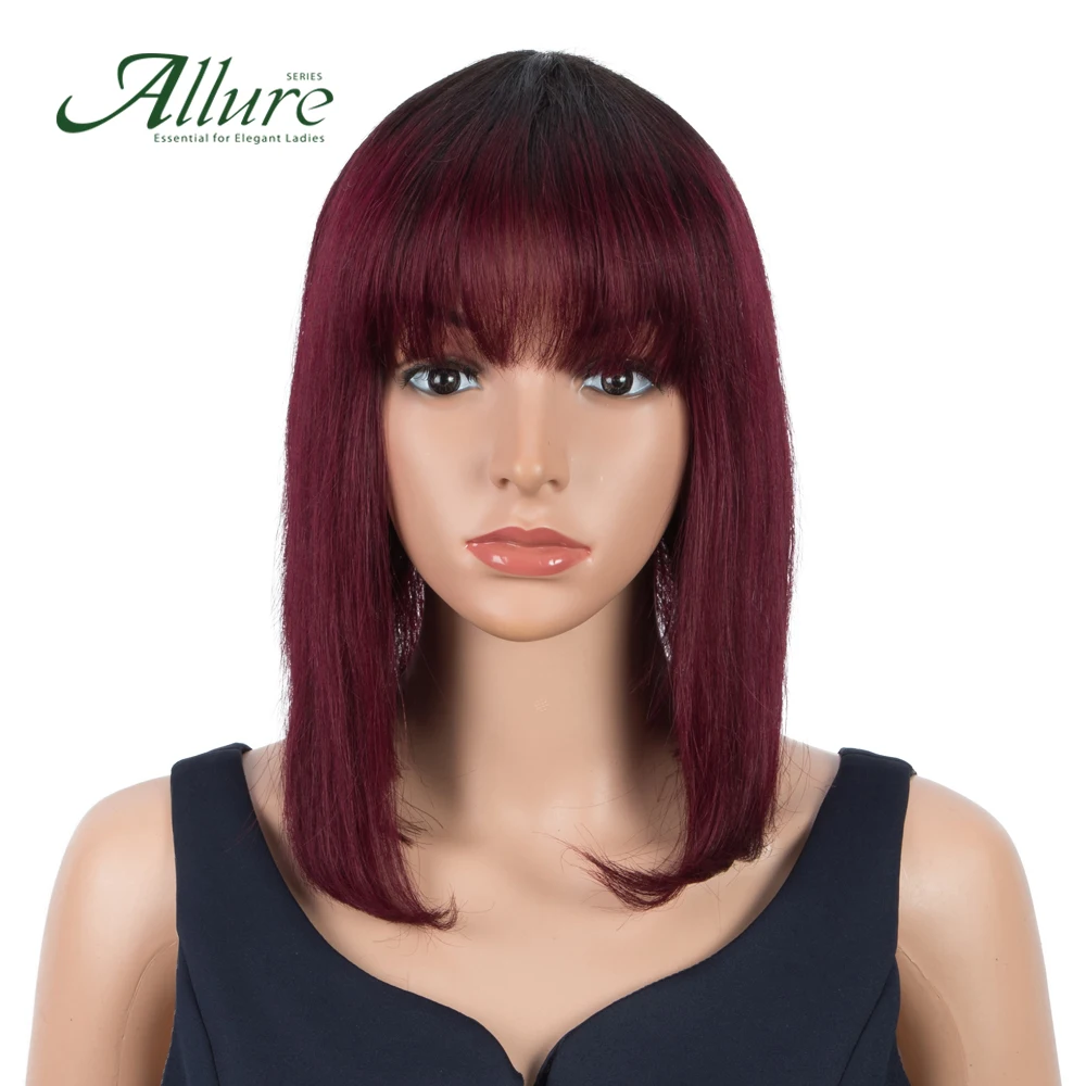 Allure Natural Short Straight Bob Wigs Human Brazilian Hair Wig Sale Colored Human Hair Wigs Carre Short Free SHipping