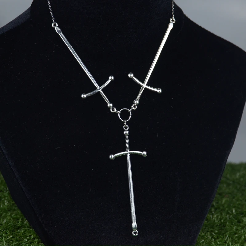 Witch Silver Three of Swords Choker Necklace Occult Witchy Gothic Jewelry | Украшения и аксессуары