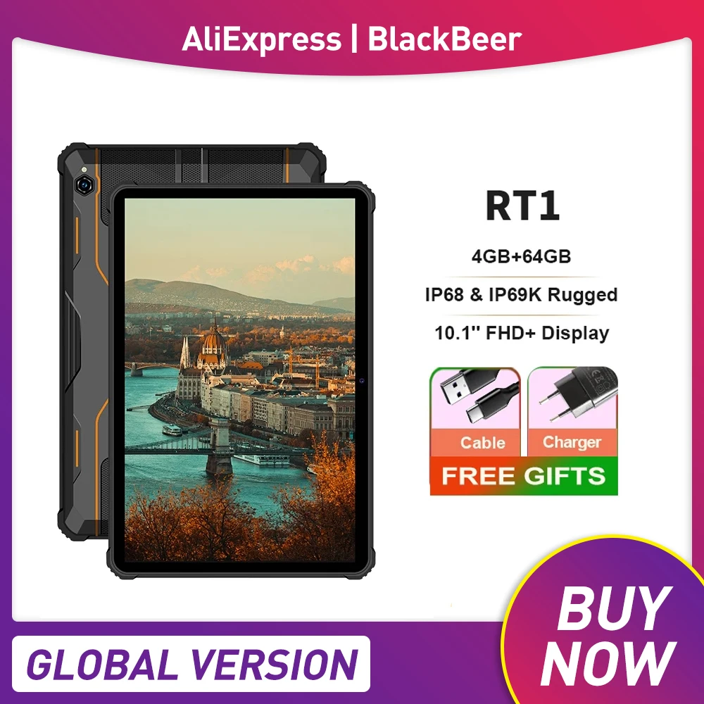 Oukitel RT1 IP68 прочный 4G планшет 4 Гб + 64 10 1 Inch телефон четыре ядра Android 11 мобильный 16MP