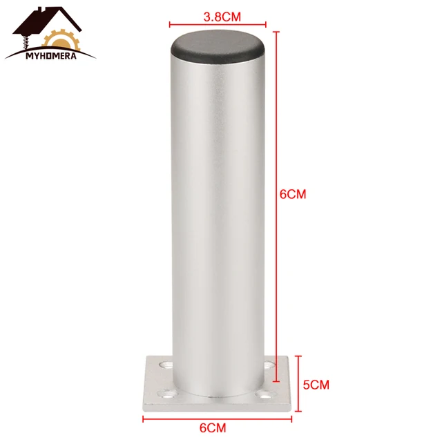 Myhomera 4Pcs/Set Furniture Feet Legs Adjustable Cabinet Sofa Leg 60/80/120/180/250mm Aluminum Cupboard Coffee Table Protec Foot Silver 60mm