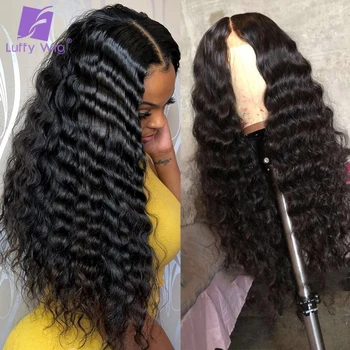 

Silk Base Lace Front Human Hair Wigs Deep Wave Brazilian Remy Hair Silk Top 13X6 Lace Hair Wigs With Baby Hair Pre Plucked Luffy