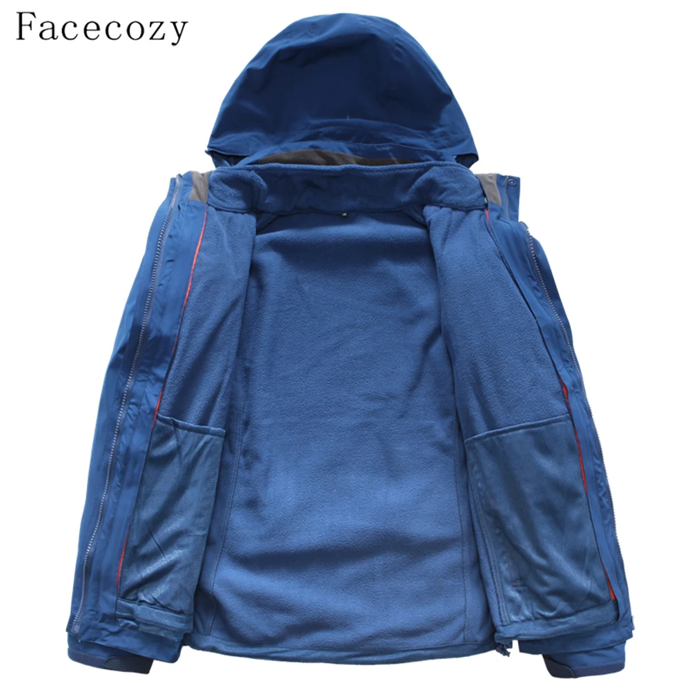 Мужская Флисовая Куртка Facecozy Softshell водонепроницаемая 2 шт. съемная скалолазание