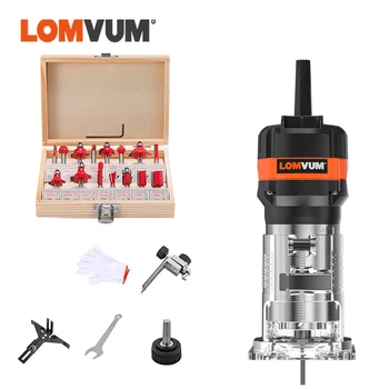 

LOMVUM Wood Router Electric Laminate Edge Trimmer Mini Wood Router Carving Machine Carpentry Woodworking Power Tools