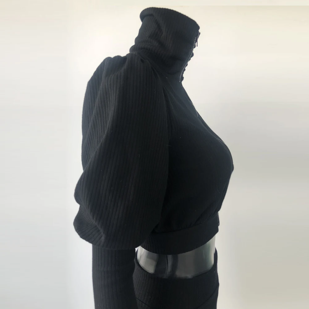 KGFIGU женские комплекты осень зима длинный рукав Пуловеры и брюки-карандаш спортивные костюмы сексуальные ребристые серые два фото подходящие наборы