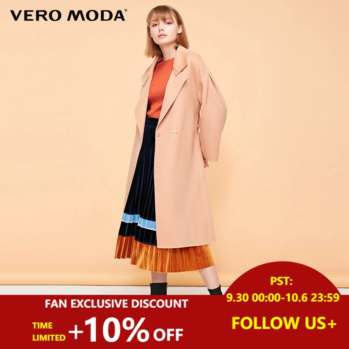 

Vero Moda Women's New Ins Lapel Invisible Buckle Off Shoulder Wool Coat | 318327563