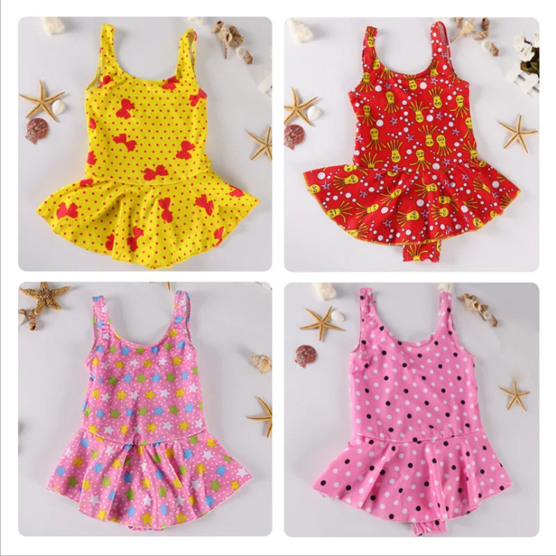 От 1 до 5 лет одежда для малышей Девушки многоцветный купальник, бикини с принтом купальный костюм ванный комплект для плавания, летняя одежда