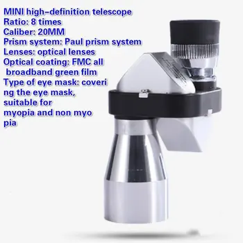 

Mini 8X20mm Silver Monocular Scope for Camping Travelling Hiking Optical Monocular Telescope Green Coated Outdoor Monocular