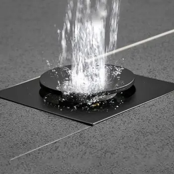

Metal Anti-odor Floor Drain Square Pop-Up Floor Drain Cover Shower Room Push Down Drain Plug for Home Bathroom Use