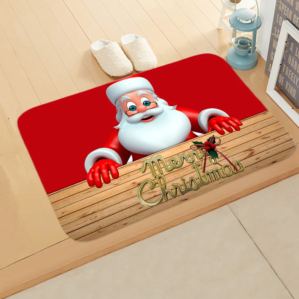 Yoeriwoo Рождественский коврик для двери, напольный ковер, напольные коврики для комнаты, рождественские украшения Санта Клауса для дома, подарок на Рождество, Natale