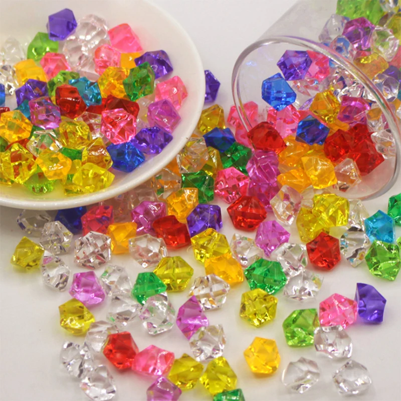 200*Acrylic Stones Plastic Gems Ice Grains Colorful Small Stones Children  Jewels Acrylic Gems DIYJewelry