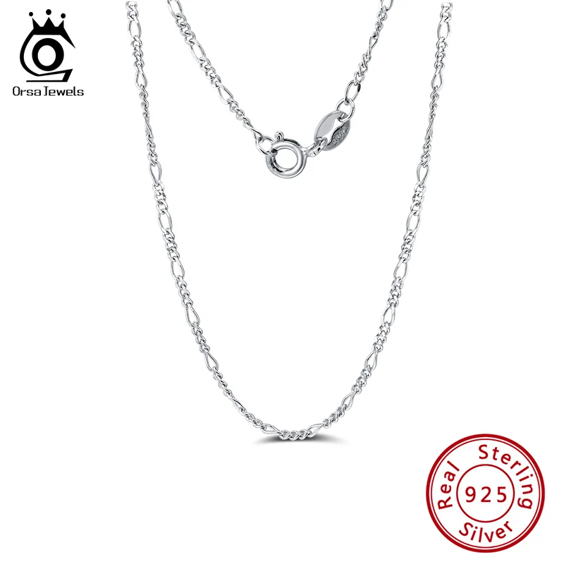 ORSA JEWELS классический Стиль с алмазной огранкой 4 мм Фигаро звено цепи ожерелье 925