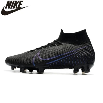 

Nike Mercurial Superfly 7 Elite FG Football Boots Flyknit 360 Black Rainbow Soccer Shoes Sneakers Men High Ankle Football Cleats