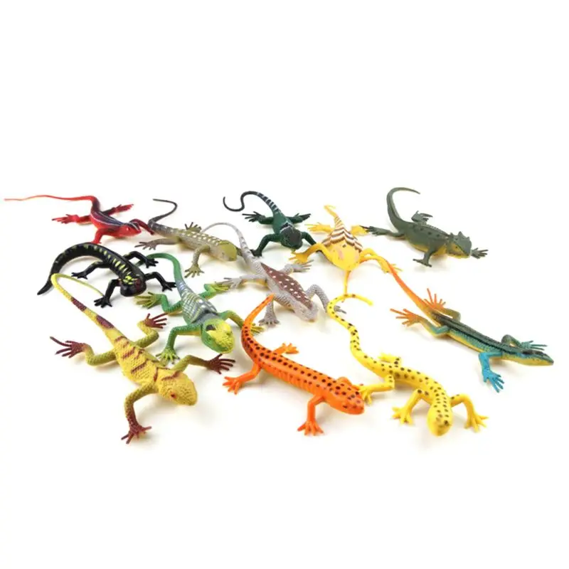 12 шт./лот рептилия ящерица искусственные модели игрушечные фигурки животных подарок для детей