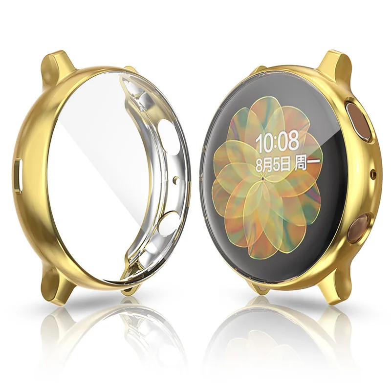 Gold Для samsung Galaxy Watch Active 2 Чехол Мягкий ТПУ Силиконовая защита для экрана часы защитный чехол для Active 2 40 мм 44 мм - Цвет: Gold
