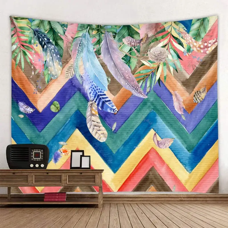 Зеленый Растительный гобелен настенный хиппи колдовство Tapiz Psychedelic фермерский дом Декор срок службы пляж богемский на заказ